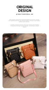 Detail view of quilted leather mini bags with triple zipper layers and gold hardware