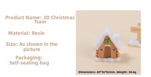 3D resin Christmas house miniature for DIY hair clips and shoe charms decor