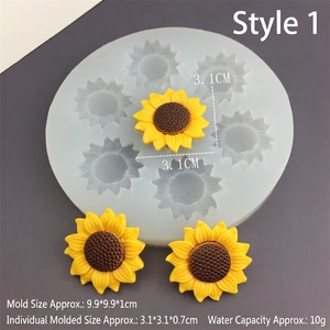 Detailed macro view showing the fine petal textures of sunflower silicone baking mold