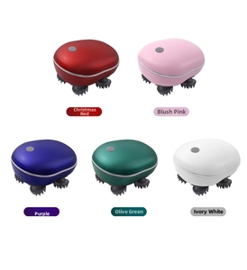 Electric head massager shown in five colors: red, pink, purple, green, and ivory white