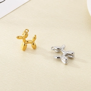 Détail de pendentifs chien ballon en or 18 carats et argent pour bijoux DIY