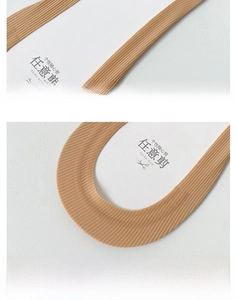 Close-up of khaki invisible socks with elastic cuff and reinforced toe detail