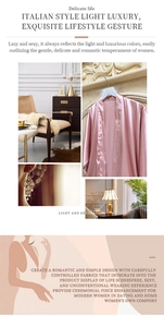 Detail view of pink satin robe fabric texture and elegant home lifestyle magazine layout