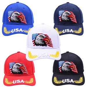 Classic USA baseball caps with eagle embroidery and gold laurel leaves in five colors