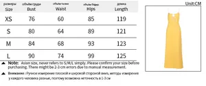 Tableau des tailles pour la robe longue en maille avec mesures du XS au L en cm