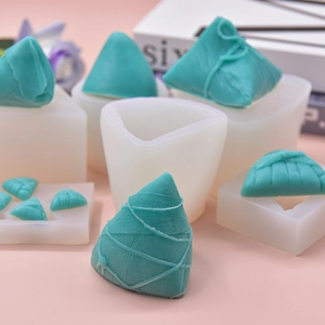 Silicone Zongzi molds with realistic leaf texture for DIY baking and festive cake making