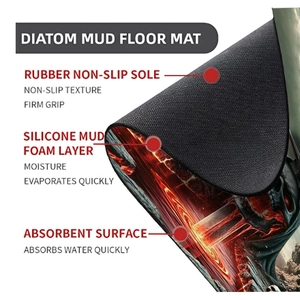 Detail of the quick-dry absorbent surface and non-slip rubber bottom of the skull bath mat