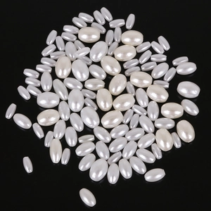 Oval Rice Shape ABS Imitation Artificial Pearl Loose Beads For DIY Jewelry Making Bracelet Necklace Accessories High Luster Smooth