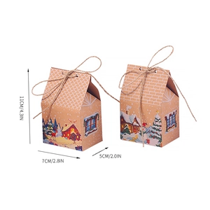 Christmas snowman kraft gift boxes with dimensions 11x7x5cm and rustic twine decor
