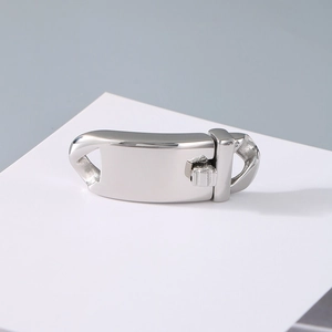 Polished stainless steel Cuban chain clasp connector for DIY jewelry making
