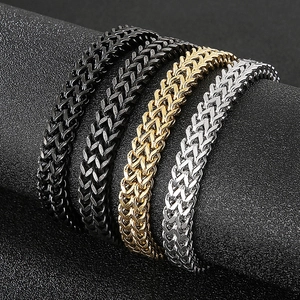 Zweireihige Drachenknochen-Armbänder aus Edelstahl in Schwarz, Gold und Silber