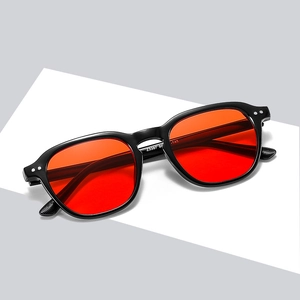 Retro Square Sunglasses PC Frame AC Lens UV400 Protection Fashion Street Style For Men Women Metal Rivets Decoration