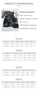 Guide des tailles pour ensemble pyjama grande taille en satin avec robe et caraco