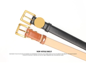 Detailed view of black and brown vintage alloy buckle belts for women's jeans