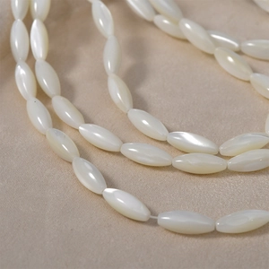 Natural white mother-of-pearl rice beads for DIY handmade necklaces and jewelry