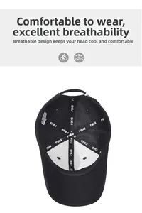 Detail of baseball cap interior showing reinforced webbing and breathable mesh fabric