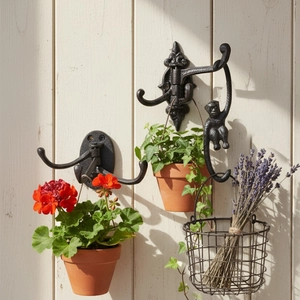 Vintage Cast Iron Multi Swivel Arm Wall Hook Heavy Duty Coat Key Hanger For Entryway Garden Retro Industrial Style Decorative