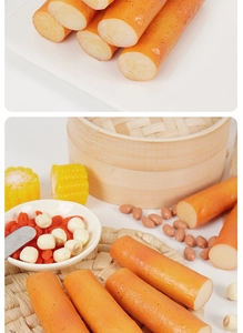 Realistisches PVC-Yams-Modell im Detail mit weißem Fruchtfleisch und Lebensmittelrequisiten