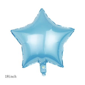Light blue star-shaped 18-inch aluminum foil balloon for party decoration