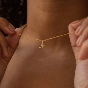 Initial Letter Pendant Necklace For Women Stainless Steel Gold Plated Alphabet Heart Clavicle Chain Fashion Jewelry Accessory