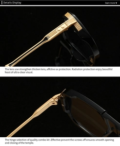 Details der Vintage-Fliegerbrille mit verstärkten Goldscharnieren und UV-Schutzgläsern