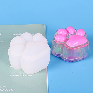 Detailed comparison of cat paw silicone mold and iridescent resin storage box finished product