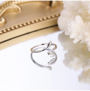 Makro-Detail des polierten Schlangenrings in Silber mit minimalistischem Design