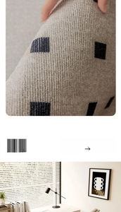 Macro detail of grey tufted office chair mat with modern geometric pattern
