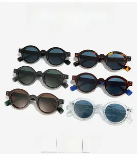 Steampunk round frame sunglasses shown in assorted colors including black and tortoiseshell