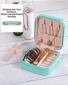 Detailed interior of tiffany blue jewelry box with velvet slots and necklace hooks