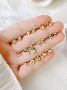 Dainty Gold Plated Stud Earrings Minimalist Tiny Geometric Animal Shapes With 925 Sterling Silver Earring Post For Women