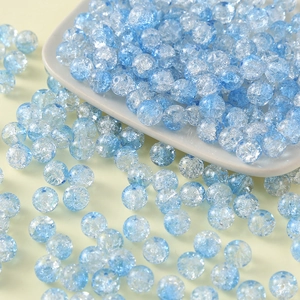 Blue ice cracked glass beads 10mm for DIY jewelry making necklaces and bracelets