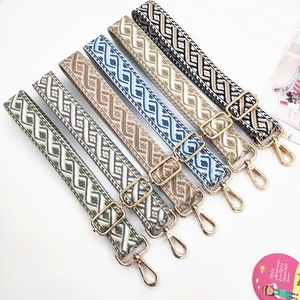 Wide Replacement Bag Strap Polyester Cotton Embroidered Jacquard Ethnic Bohemian Geometric Pattern Adjustable Bag Accessory