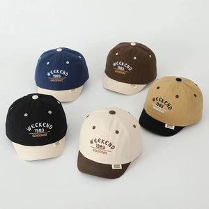 Kids weekend embroidery baseball cap with short brim available in five colors