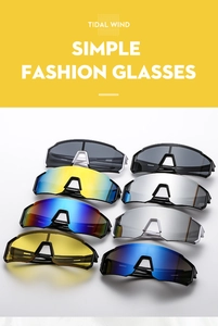 Collection of outdoor sports sunglasses in eight different frame and lens color options