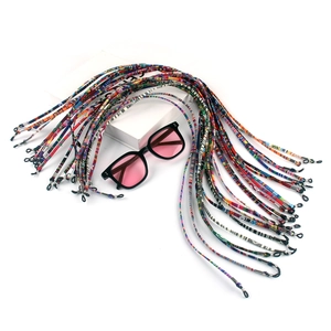 Bohemian colorful braided eyewear cords and sunglasses straps with rubber loops