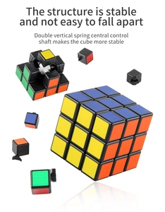Detail view of the 3x3 cube with double vertical spring central control shaft for stability
