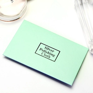 Soft mint cotton silver polishing cloth for jewelry maintenance and metal surface cleaning