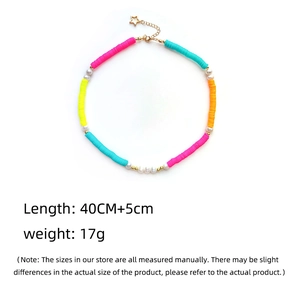 Bohemian colorful handmade beaded choker with pearls and star charm for women