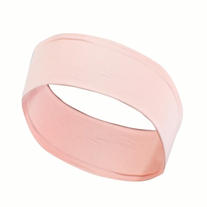 Close-up of pink elastic knitted sports headband texture and soft breathable material