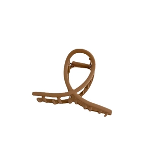 Matte brown metal hair claw clip for thick hair, shark clip style for French twist