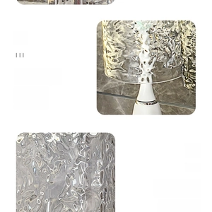 Detail of transparent PET toothbrush holder with wavy texture and rounded edges