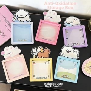 Macro detail of colorful PE film jewelry boxes with cute 3D cartoon animal decorations