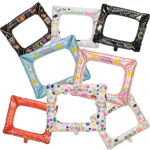 Inflatable aluminum foil photo frame balloons for birthdays and graduation party decor