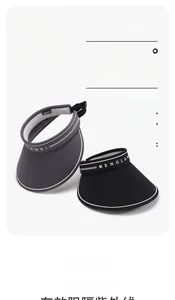 Detail of UV-CUT fabric sun visor with UPF50+ protection and adjustable strap