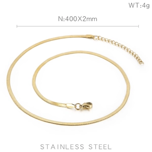 Collier maille serpent dorée en acier inoxydable 400mm avec fermoir mousqueton