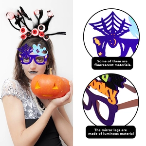 Halloween pumpkin ghost fluorescent glasses and red eyeball headband party costume accessories