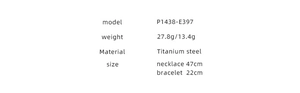 Detailed specifications of titanium steel chain necklace and bracelet set parameters