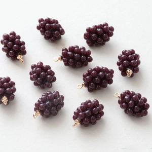Miniature grape resin charms with gold loops for DIY jewelry making and crafting projects