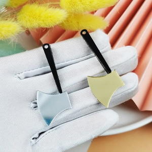 Axt-Anhänger mit Spiegeleffekt in Gold und Silber für Halloween-Schmuck und DIY-Basteln